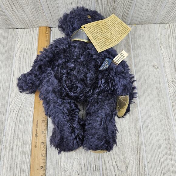 Vintage Hermann Annual Bear 1997 Golden Blue Mohair Teddy Made in Germany Plush - Picture 15 of 15